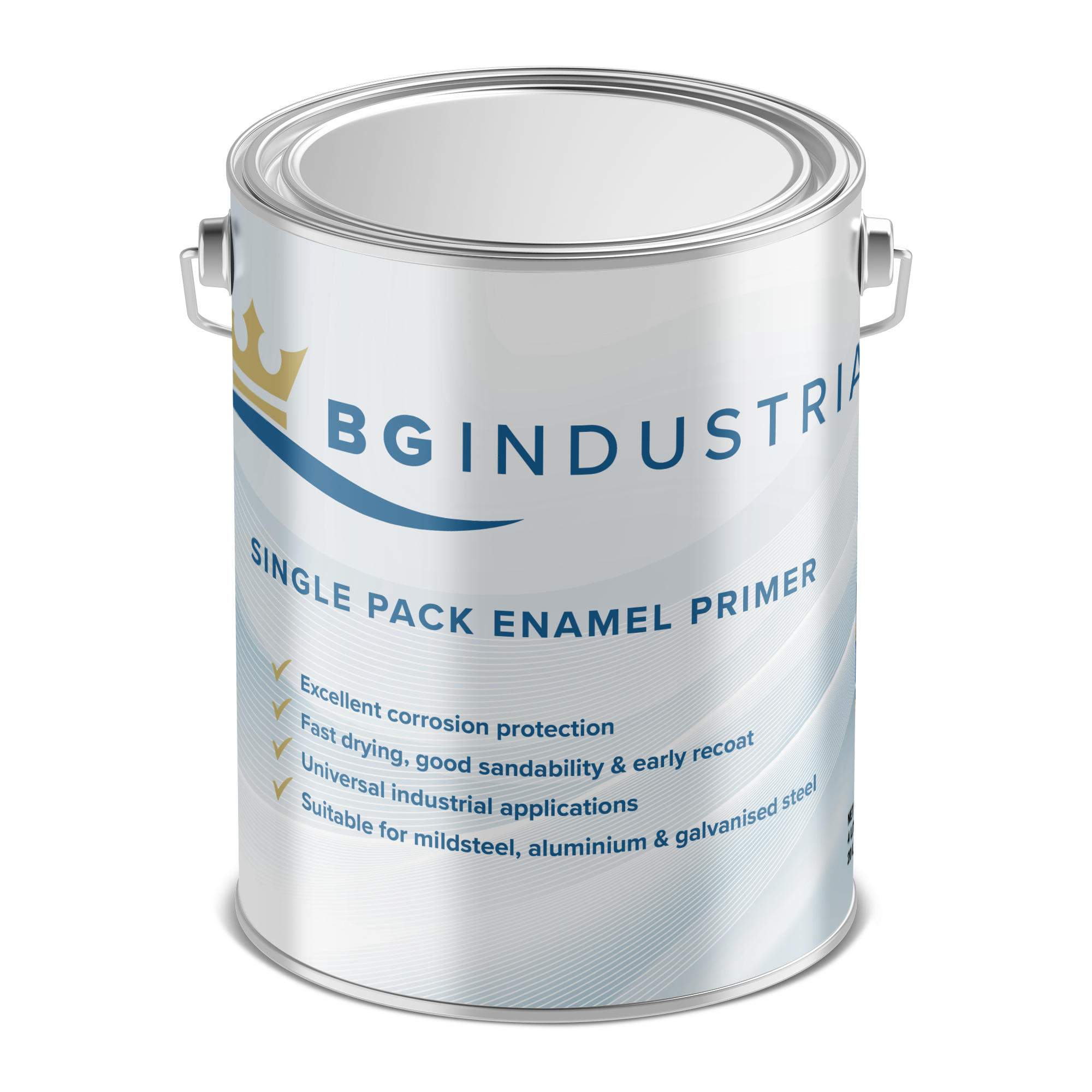 BG Industrial Metal Mate 1390 QD Top Coat Blue Grey N53 Gloss 4 Litre