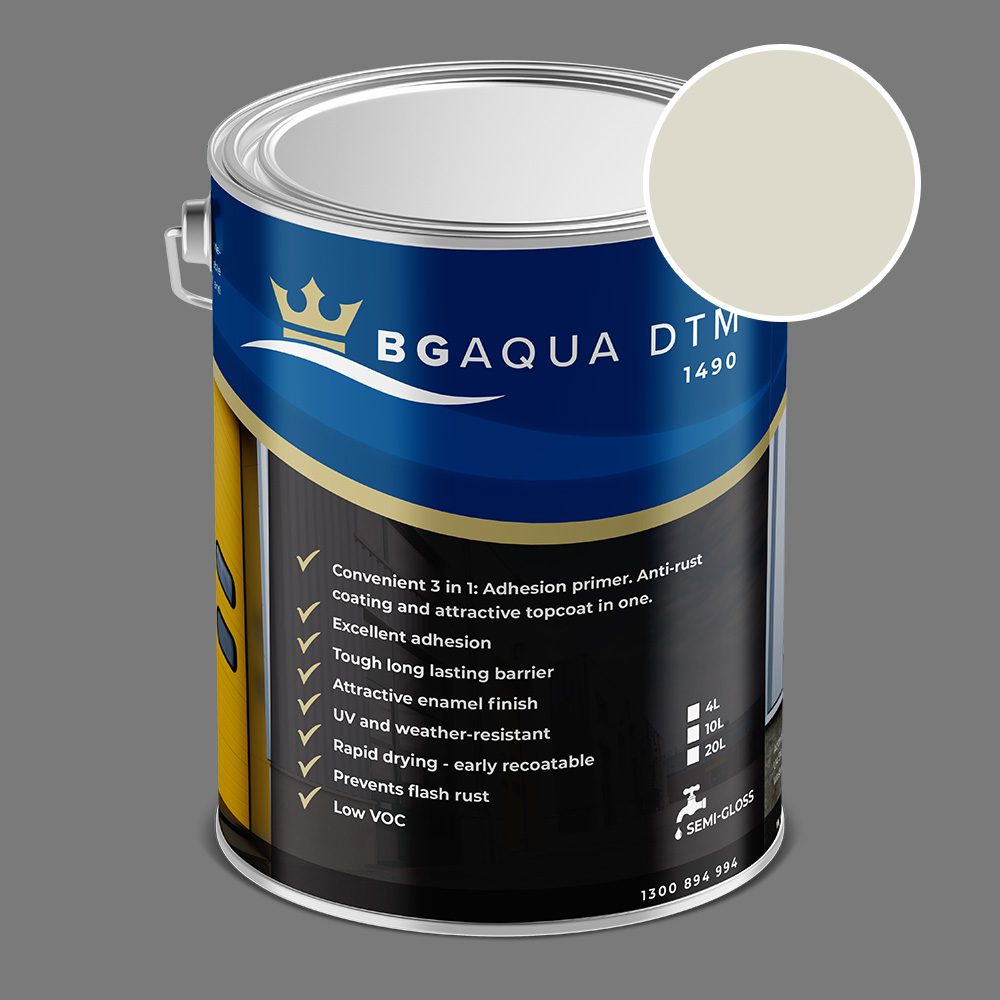 BG Aqua DTM 1490 Water Based Top Coat Colourbond Surfmist - BG Coatings