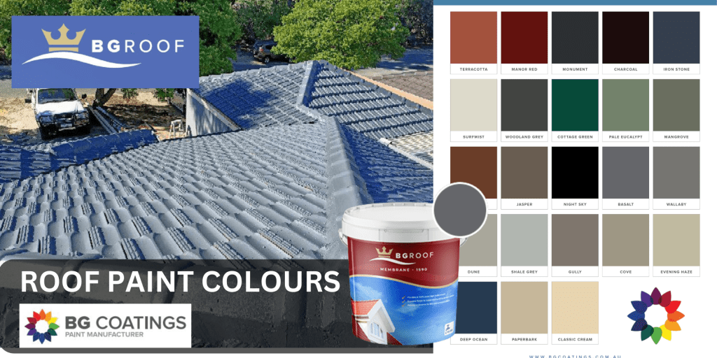BG Roof Paint Colours chart – timeless Australian roof shades